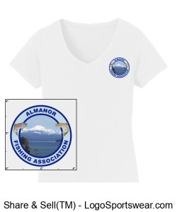 Women's V-Neck T-Shirt - White Design Zoom